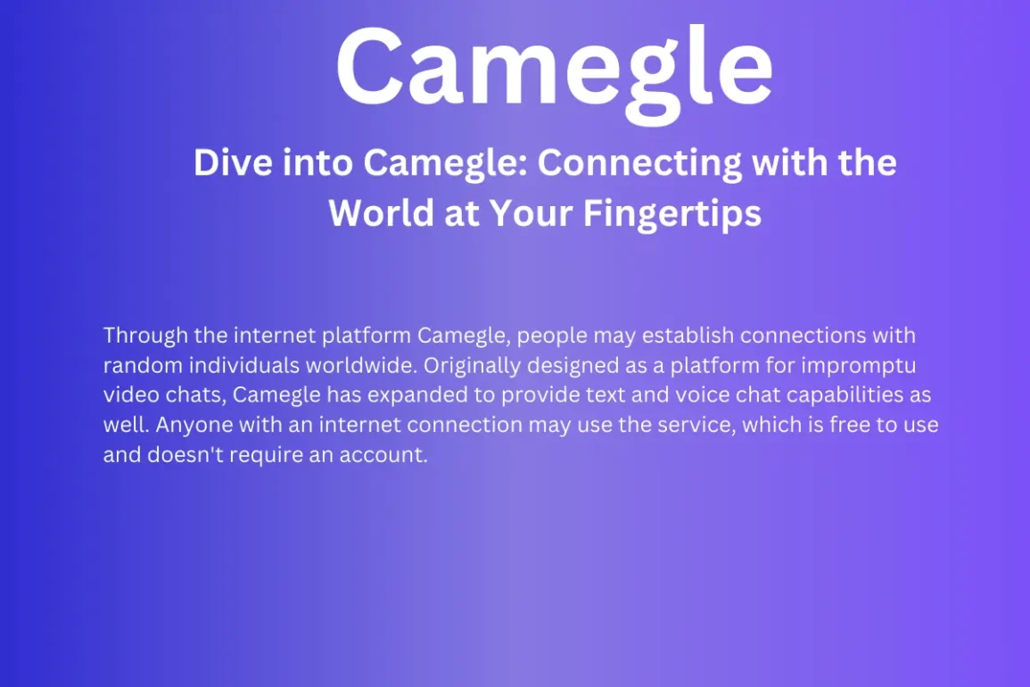 Camegle chat interface showcasing video, text, and voice chat options.